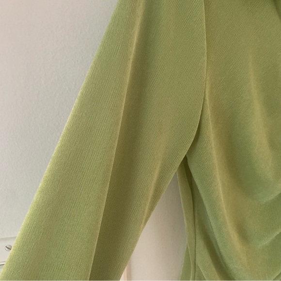 Garage Slinky Green Button Up Shirt Collar Long Sleeve Rushing Womens Medium M - Picture 5 of 10